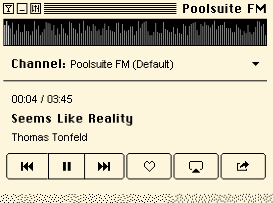 Imgae showing Poolsuite FM user interface