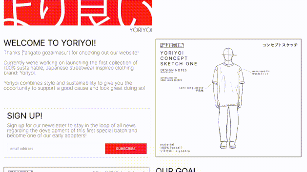 GIF showing YoriYoi Web Page